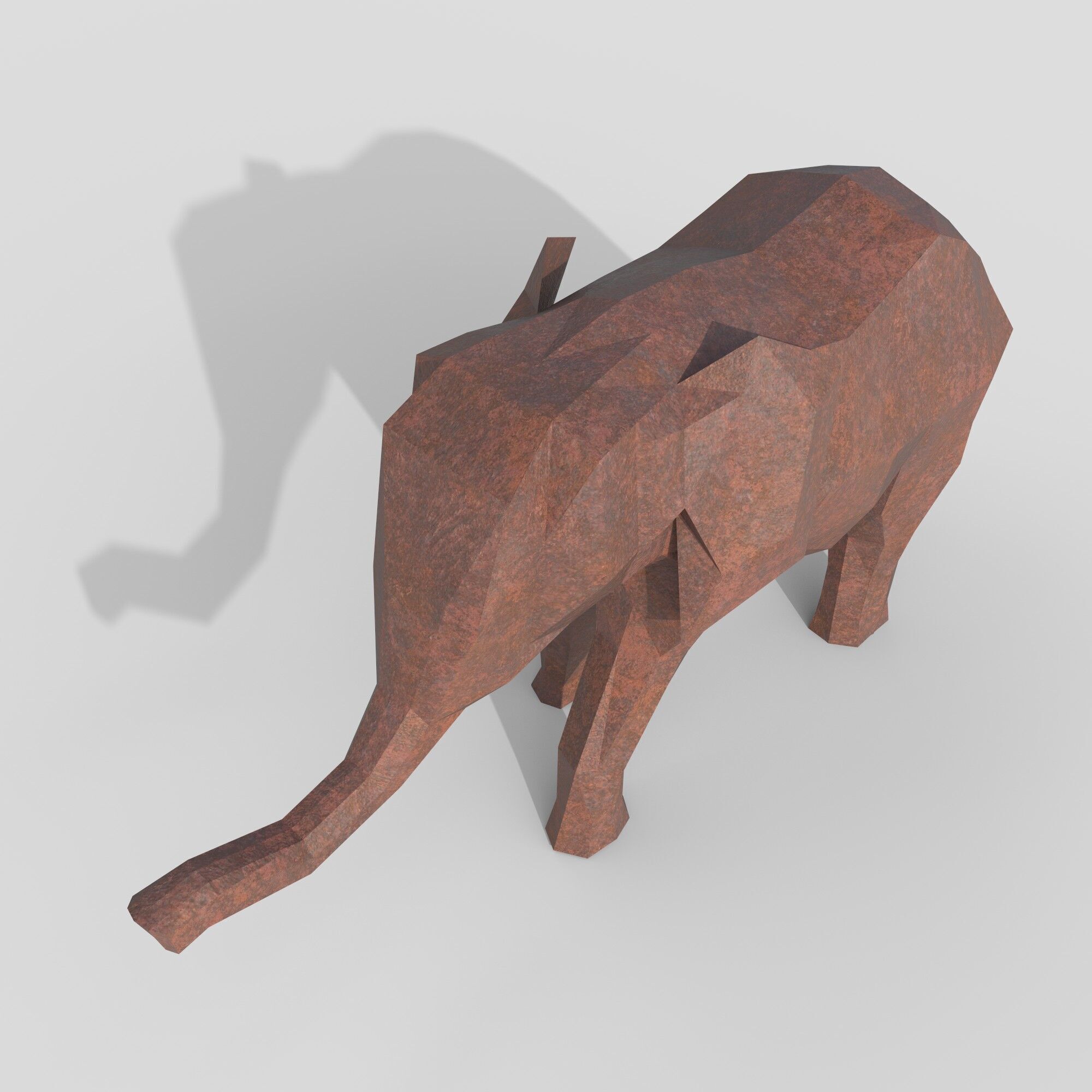 Elephant Figure Low-poly 3D model_1