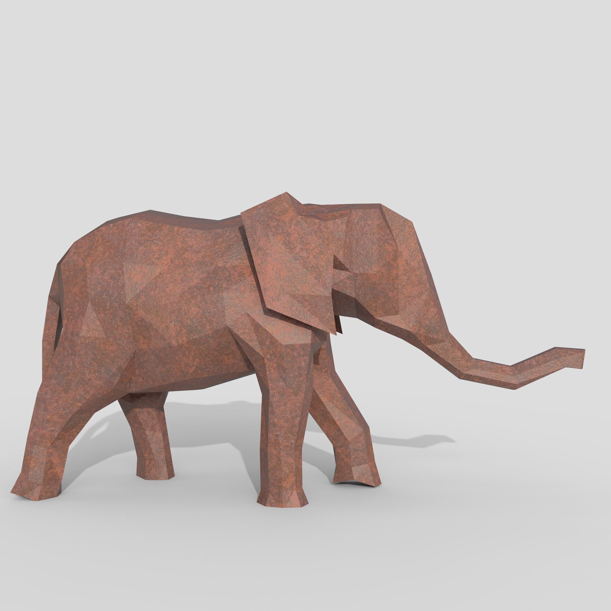 Elephant Figure Low-poly 3D model_3