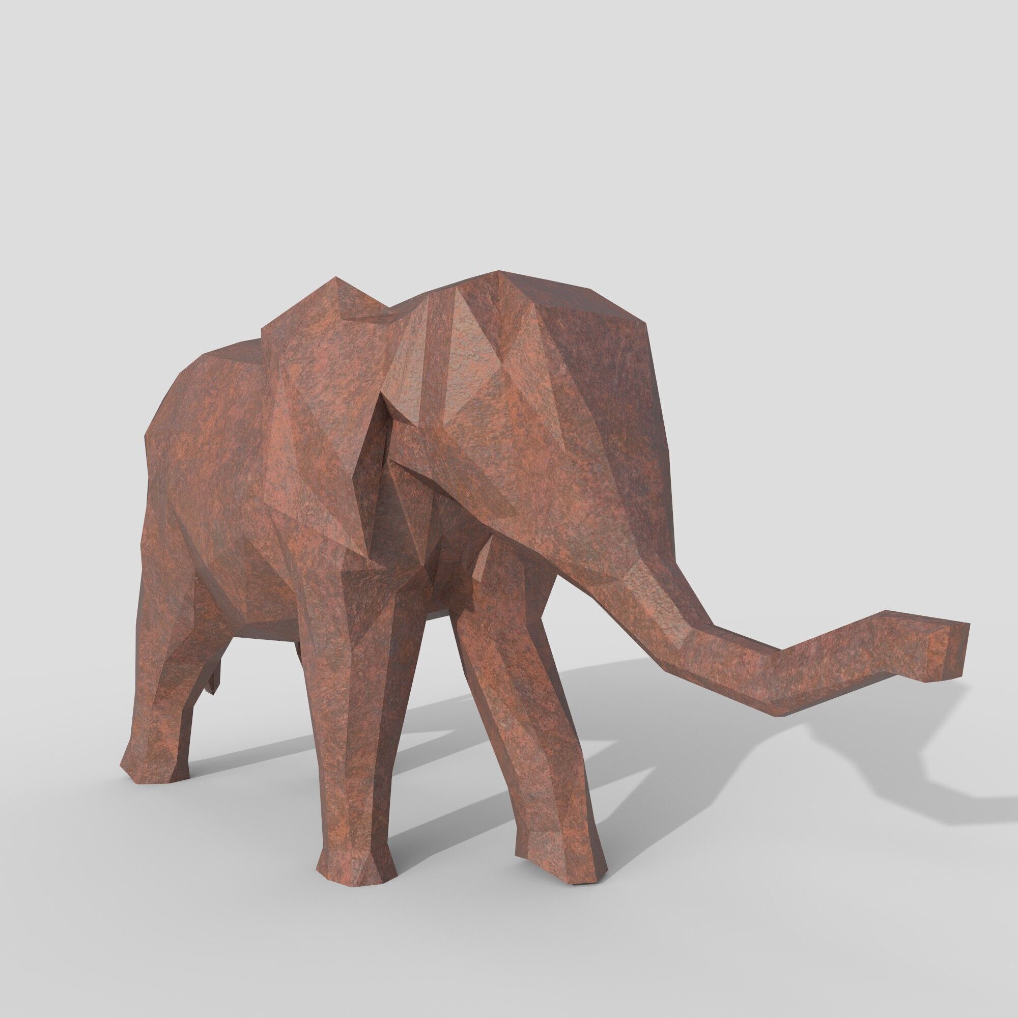 Elephant Figure Low-poly 3D model_2