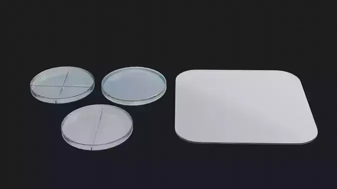 Laboratory Petri dishes Low-poly 3D model