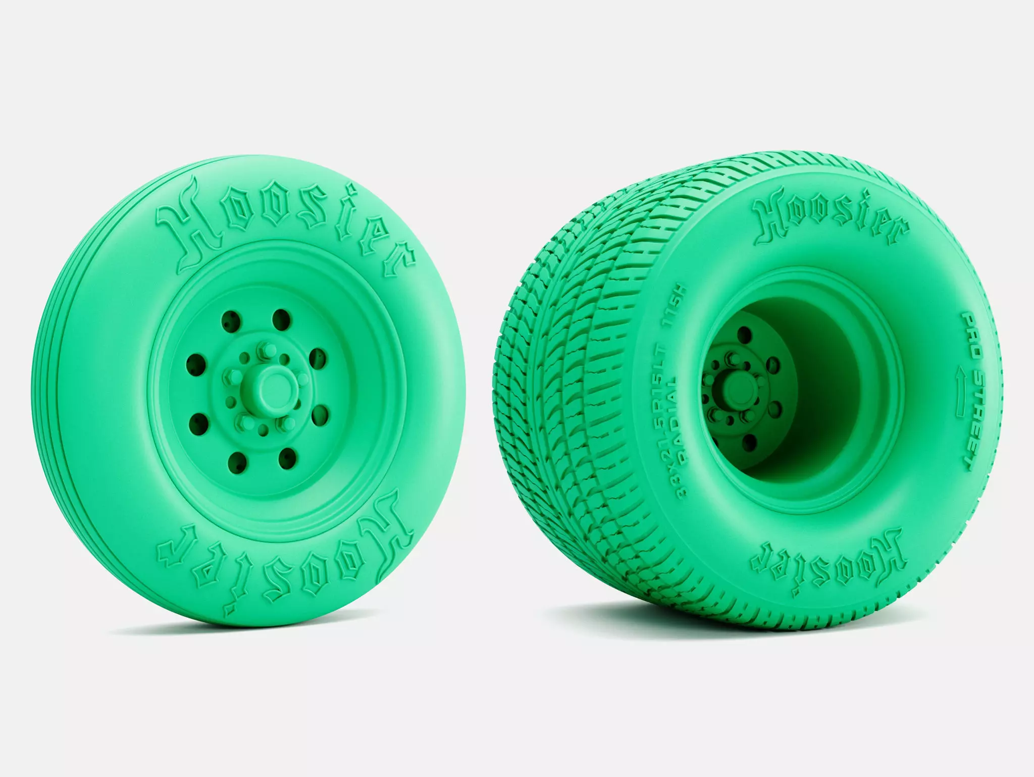 15x5 15x15 Weld Draglite Wheels Hoosier Tires 3D print model_1