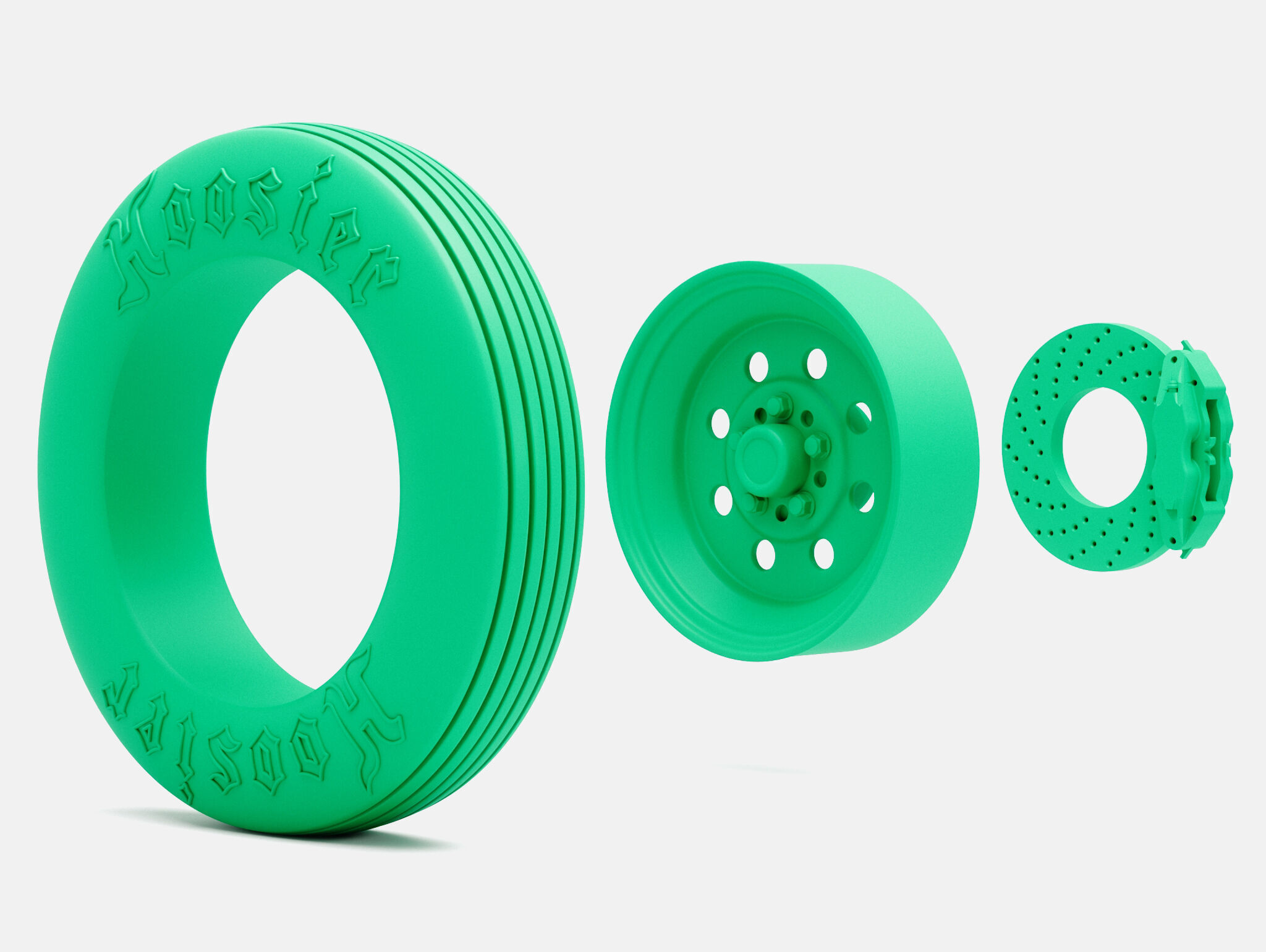 15x5 15x15 Weld Draglite Wheels Hoosier Tires 3D print model_6