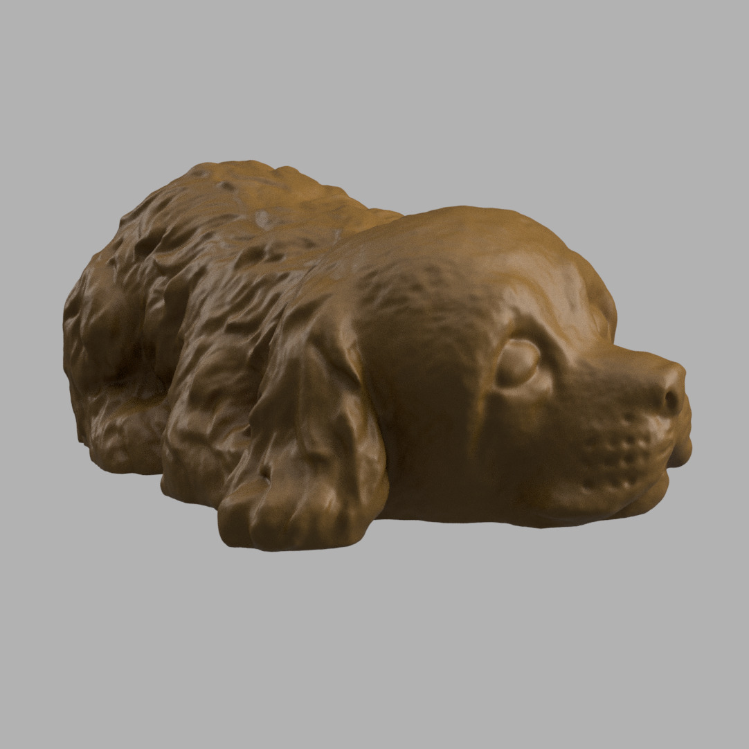 Cocker spaniel sleeping 3D print model_4