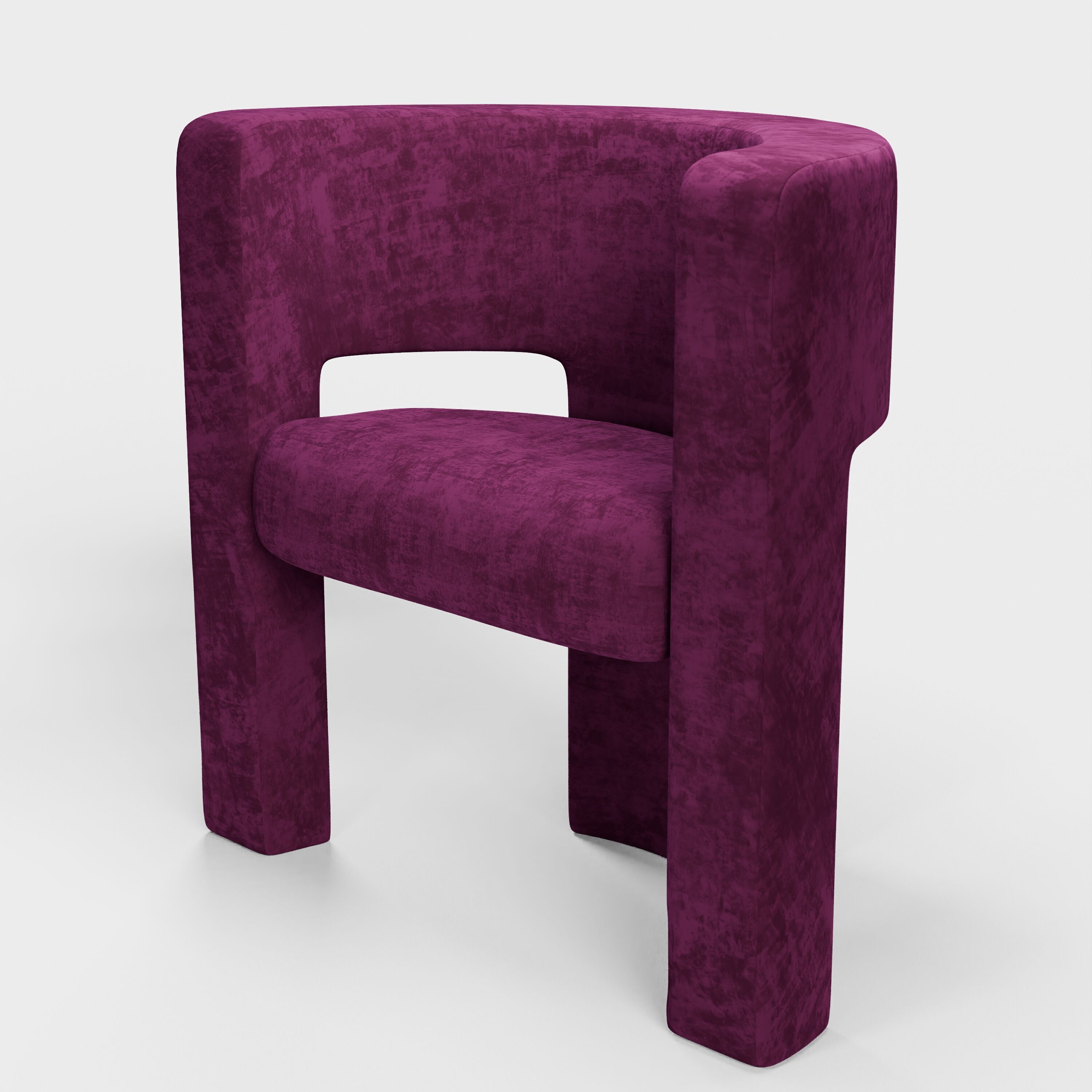 Velvet Armchair Low-poly 3D model_4