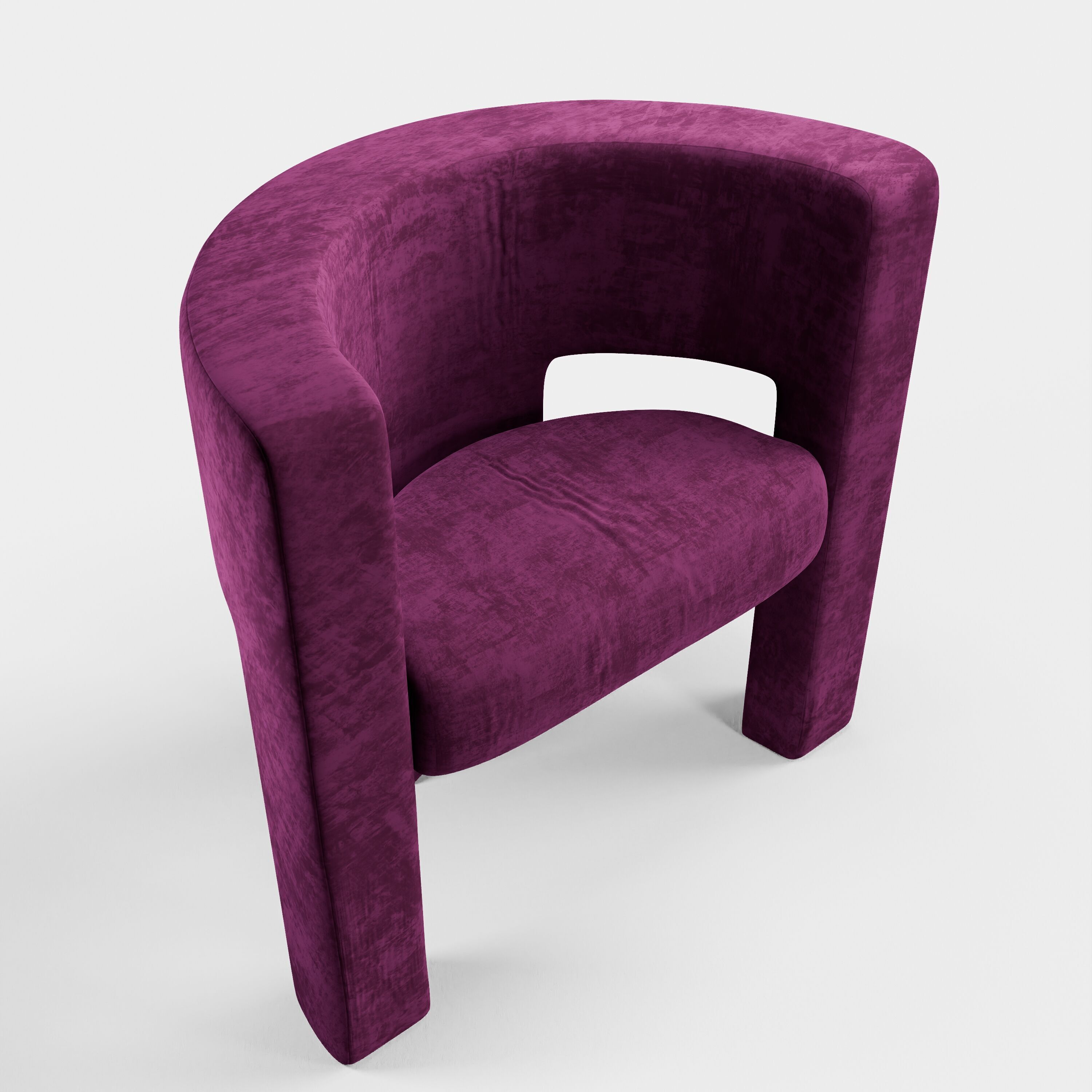 Velvet Armchair Low-poly 3D model_1