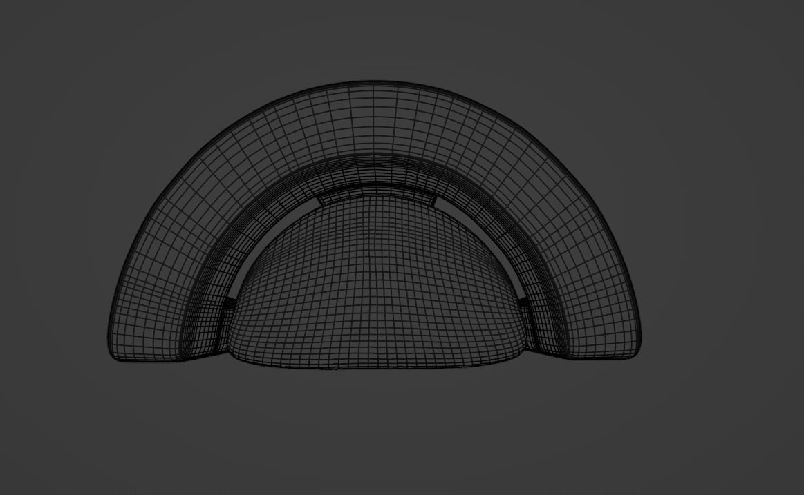 Velvet Armchair Low-poly 3D model_9