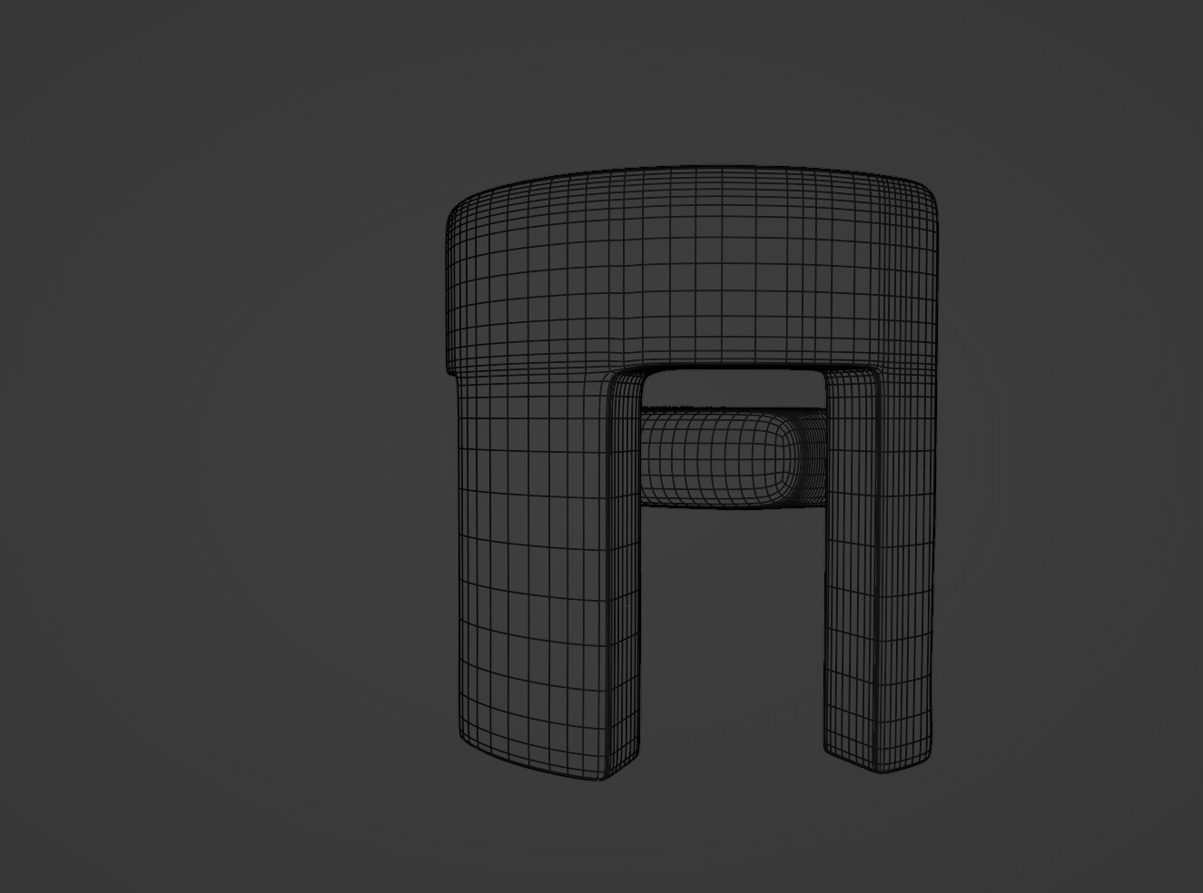 Velvet Armchair Low-poly 3D model_10