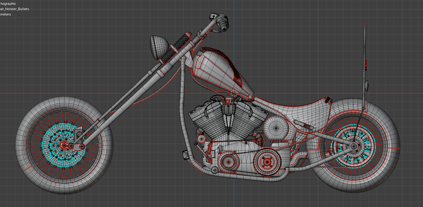 Custom Chopper Motorcycle 3D model_18