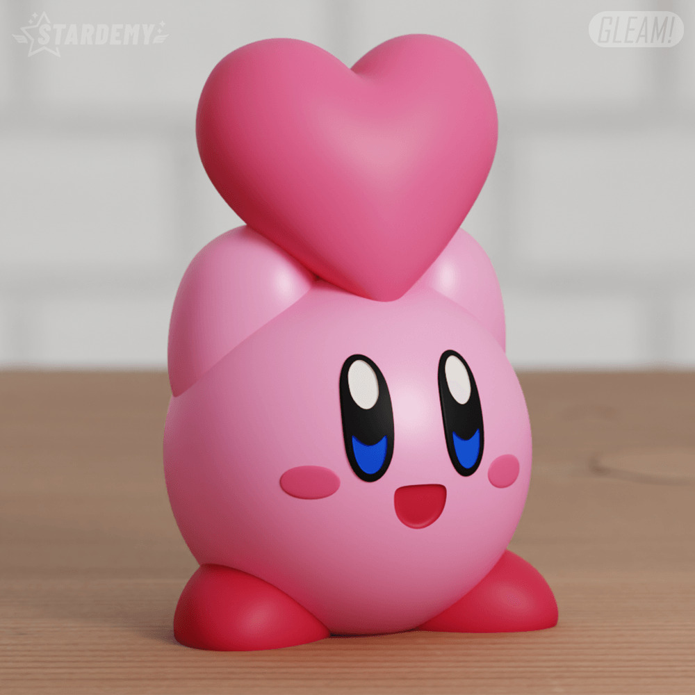 Kirby with Heart Valentines Day 2 Models 3D print model_5