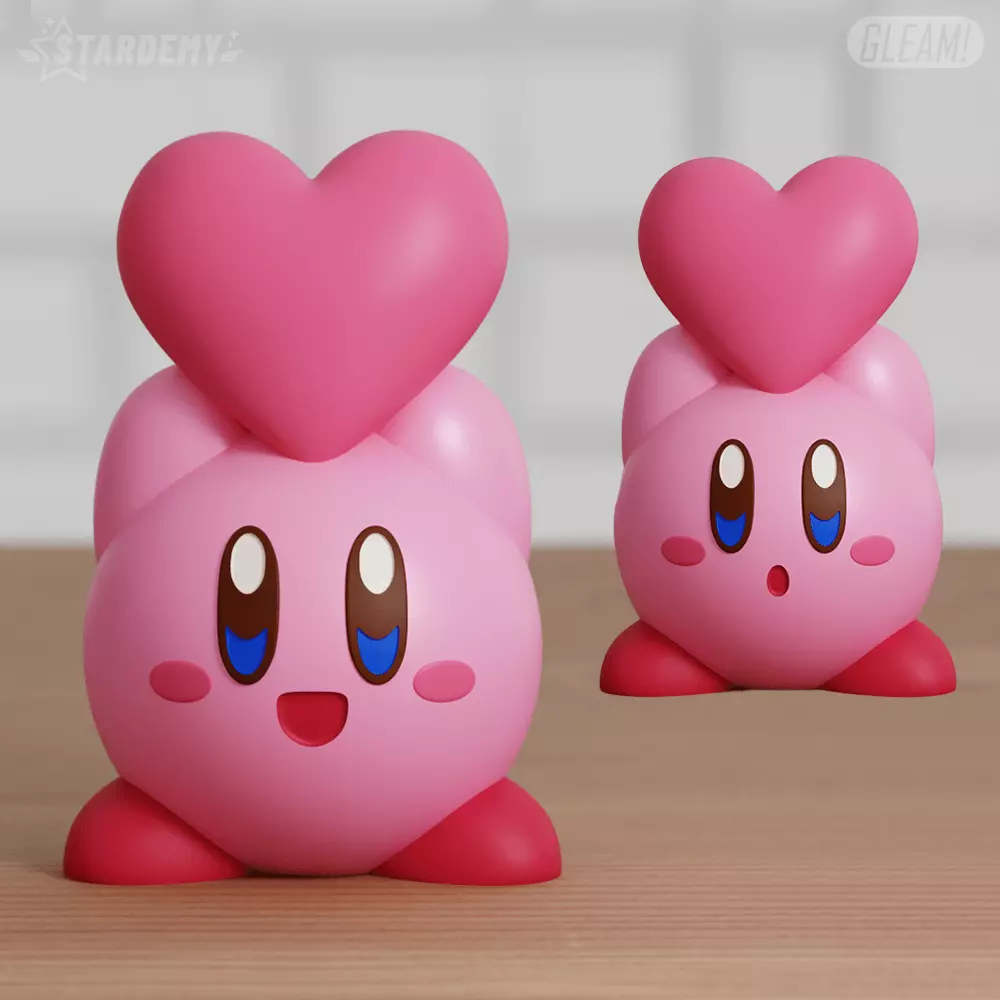 Kirby with Heart Valentines Day 2 Models 3D print model_0