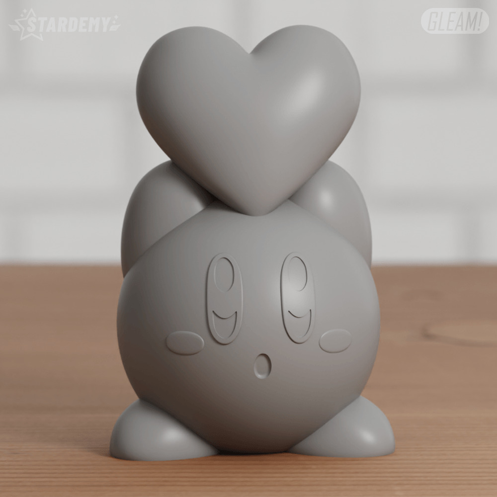 Kirby with Heart Valentines Day 2 Models 3D print model_2