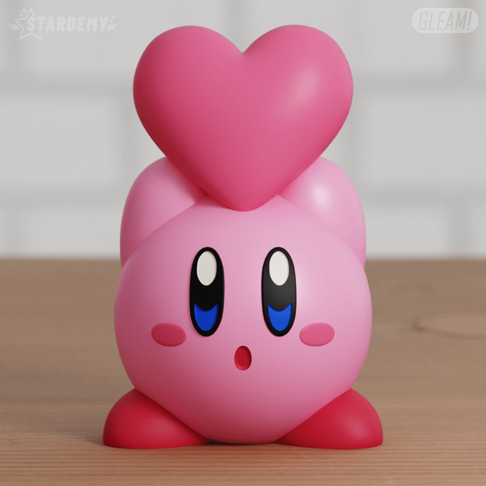Kirby with Heart Valentines Day 2 Models 3D print model_3