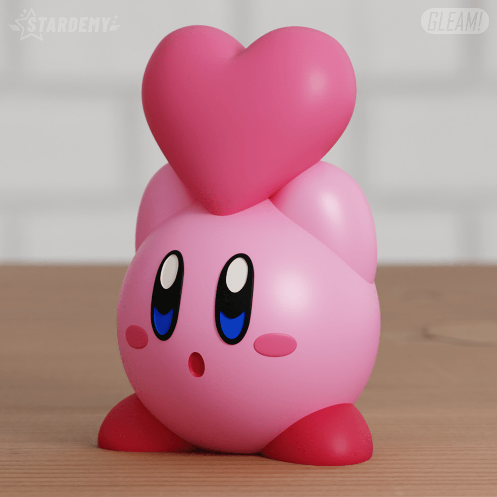 Kirby with Heart Valentines Day 2 Models 3D print model_4