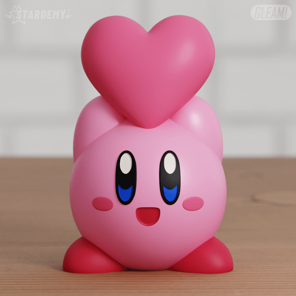 Kirby with Heart Valentines Day 2 Models 3D print model_6