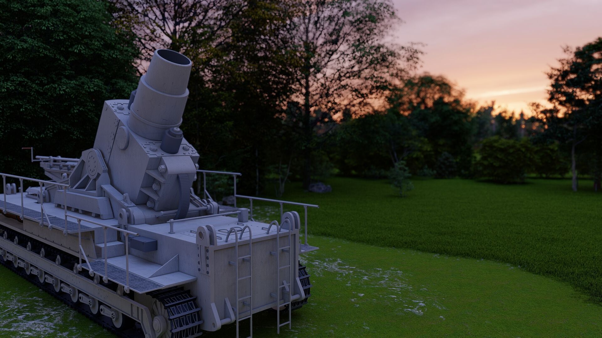 Karl-gerat mortar 3D model_13