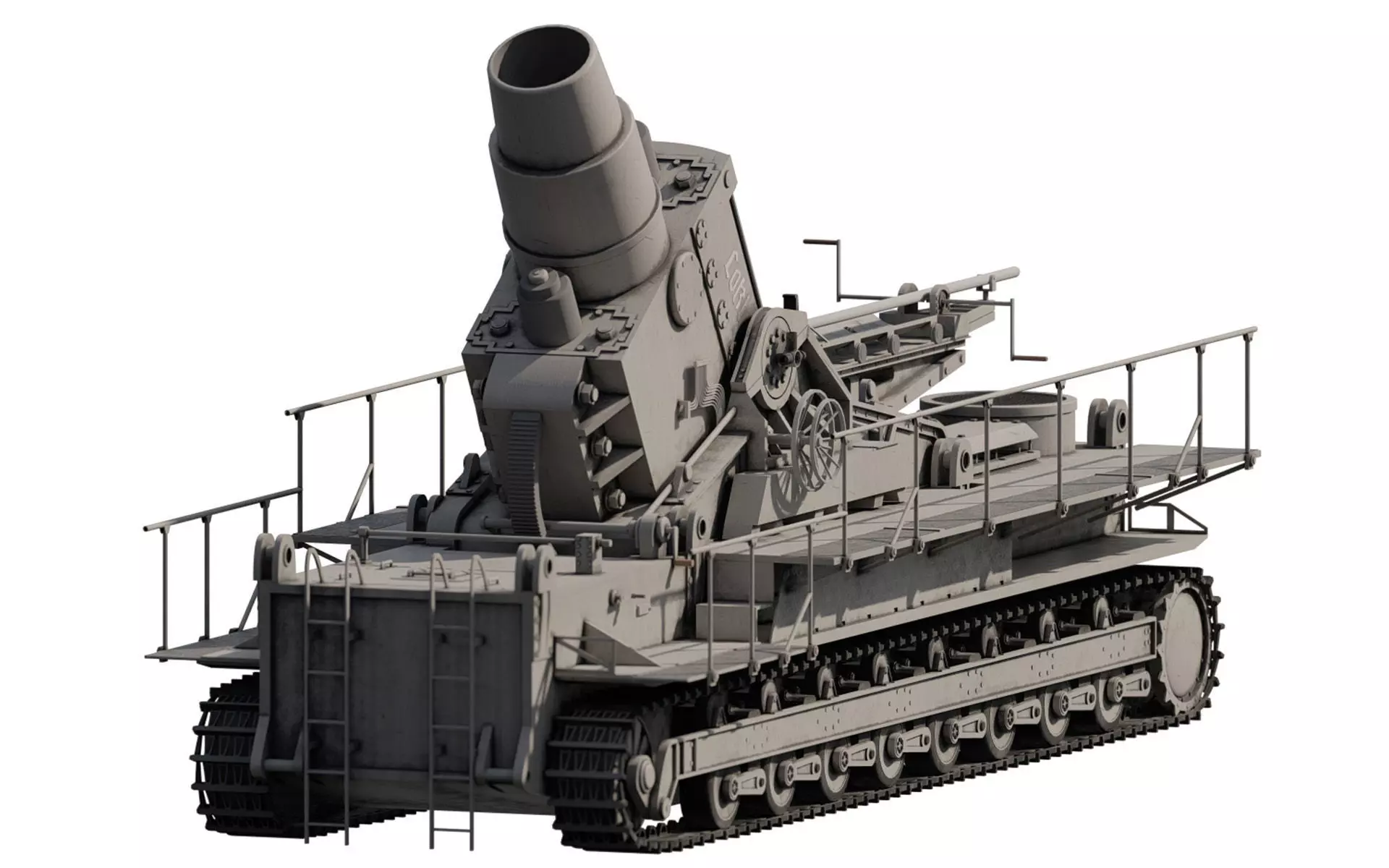 Karl-gerat mortar 3D model_0