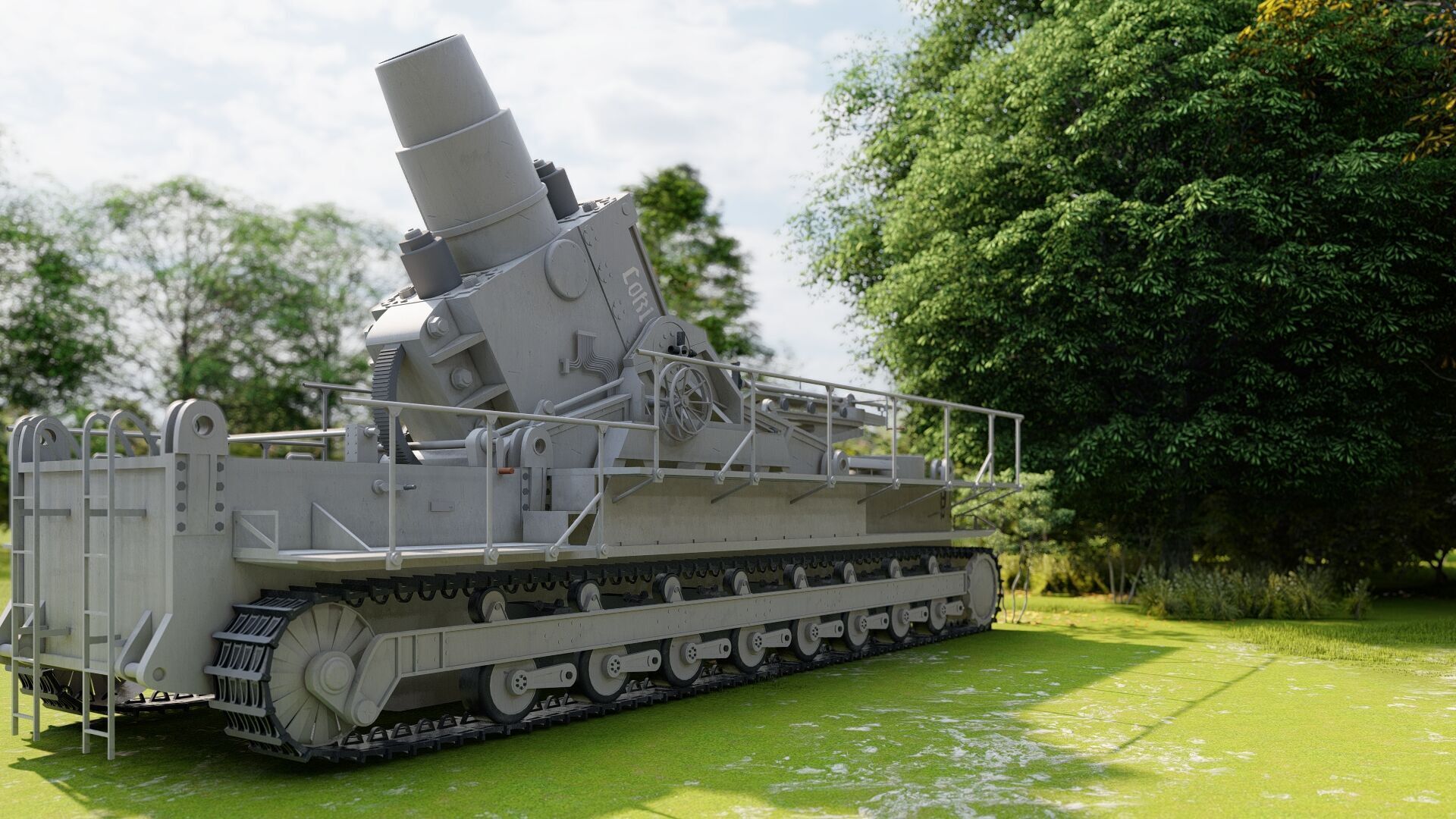 Karl-gerat mortar 3D model_2