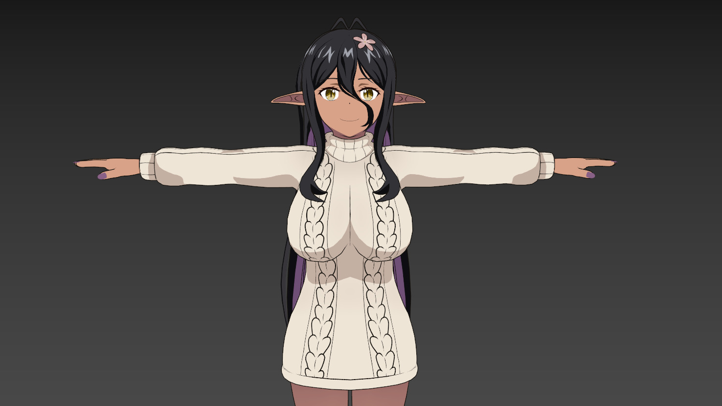  Mariabelle Yandere Dark Elf 3D model_6