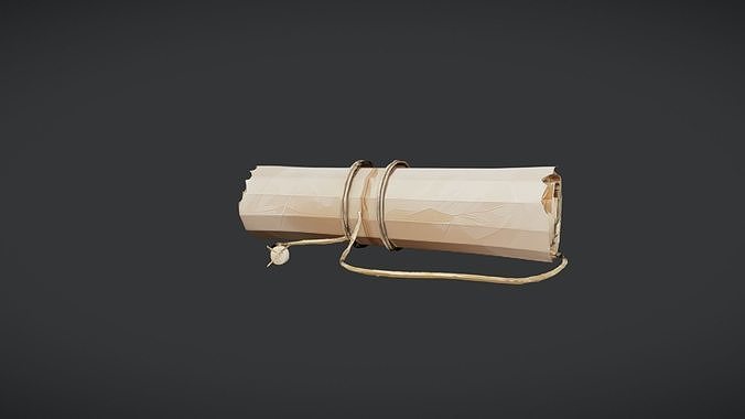 rolled parchment or scroll 3D model