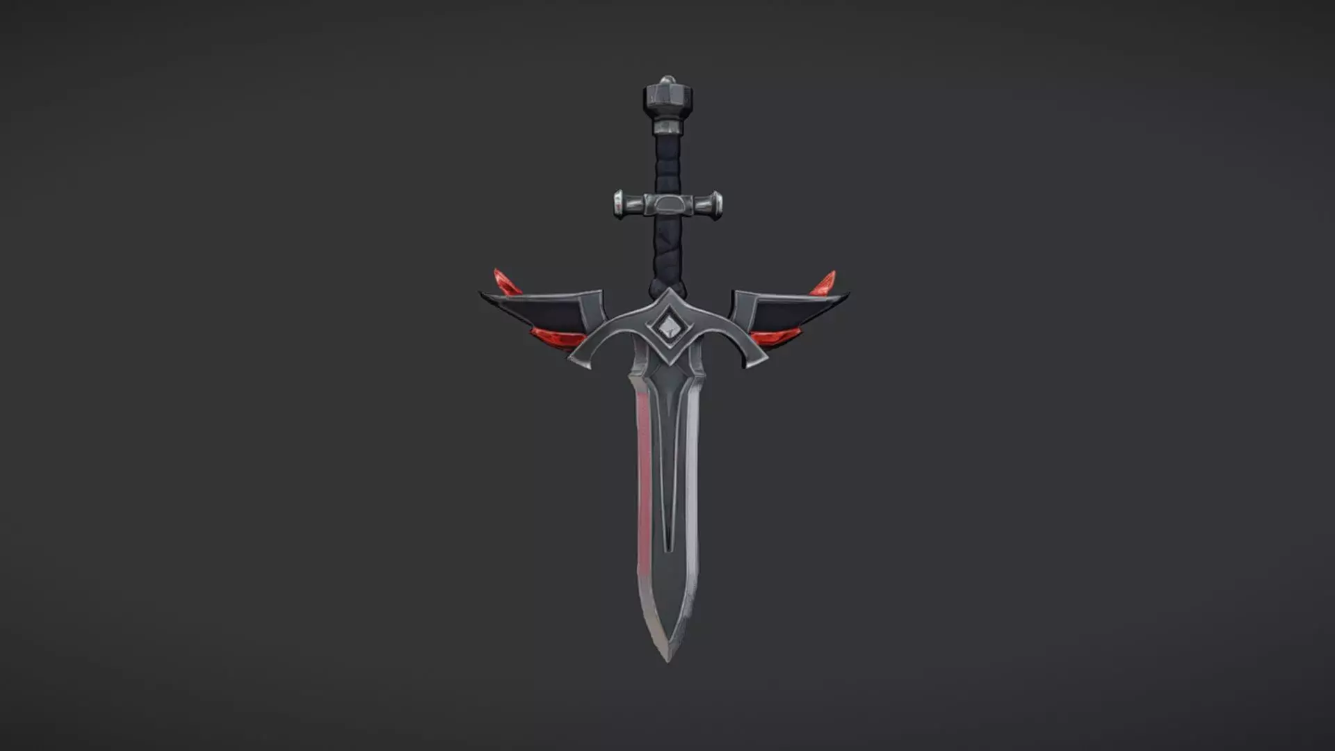 fantasy sword with ornate design 3D model_0