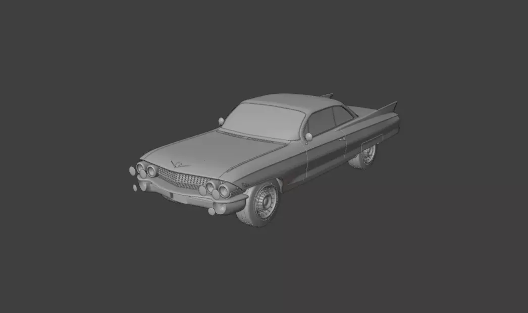 1961 cadillac coupe de ville  3D print model_0