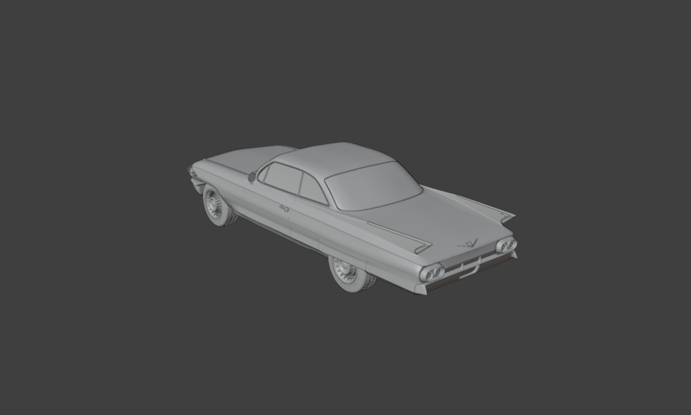 1961 cadillac coupe de ville  3D print model_3