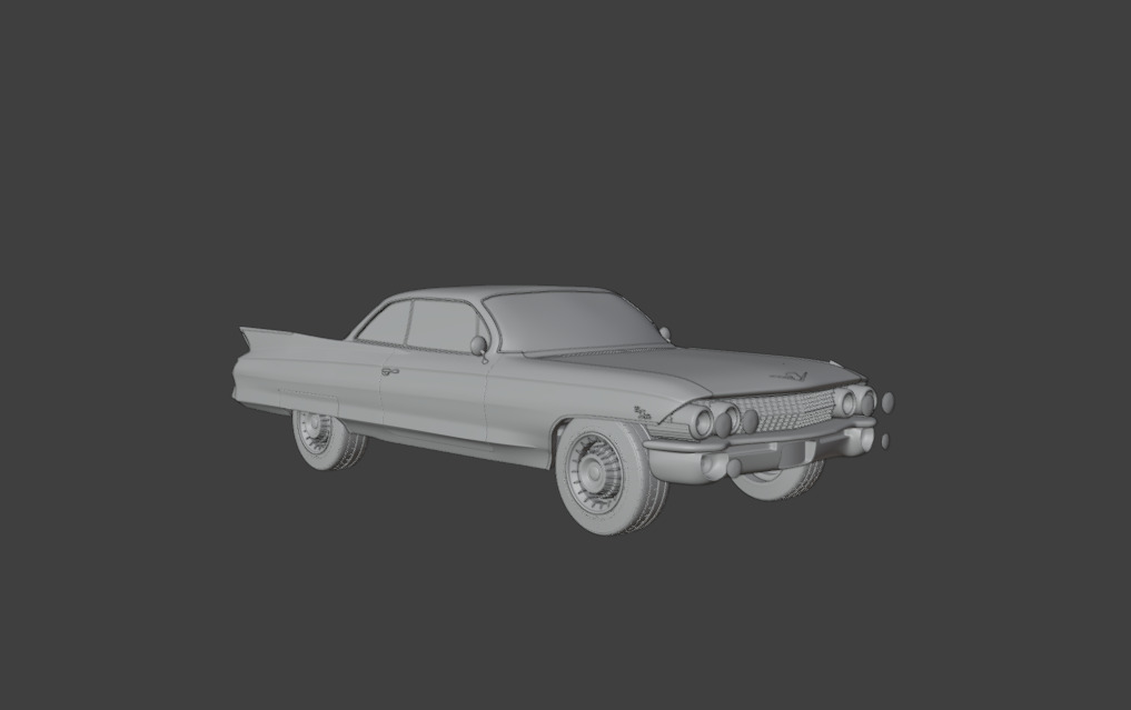1961 cadillac coupe de ville  3D print model_1