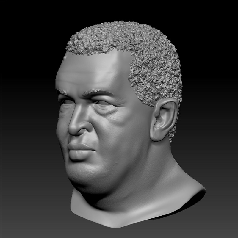 HUGO CHAVEZ HEAD SCULPTURE 3D PRINT MODEL 3D print model_7