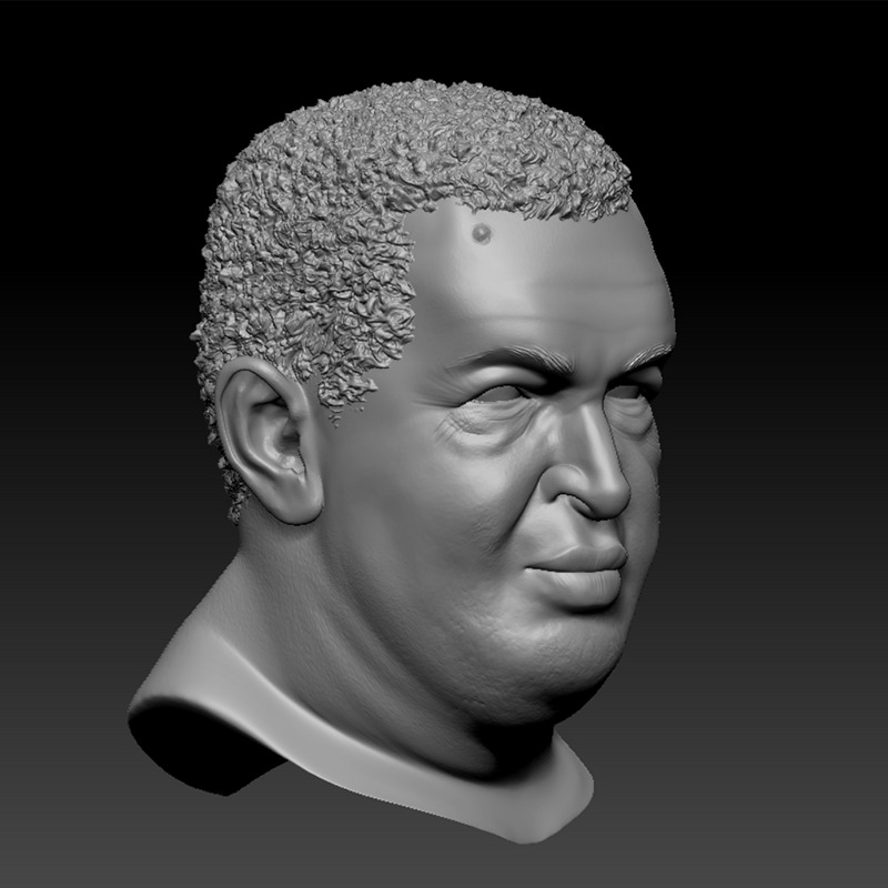 HUGO CHAVEZ HEAD SCULPTURE 3D PRINT MODEL 3D print model_1