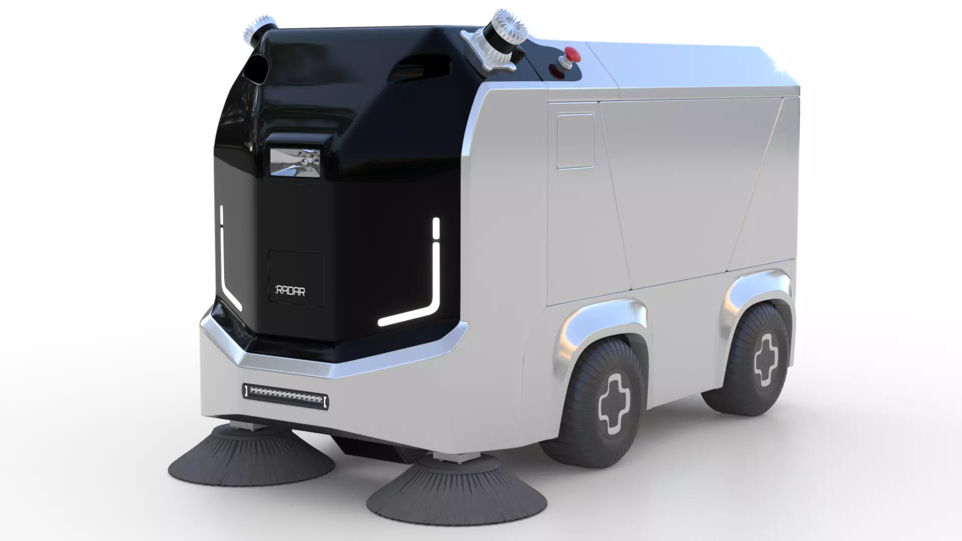 Robot street cleaner 3D model_0