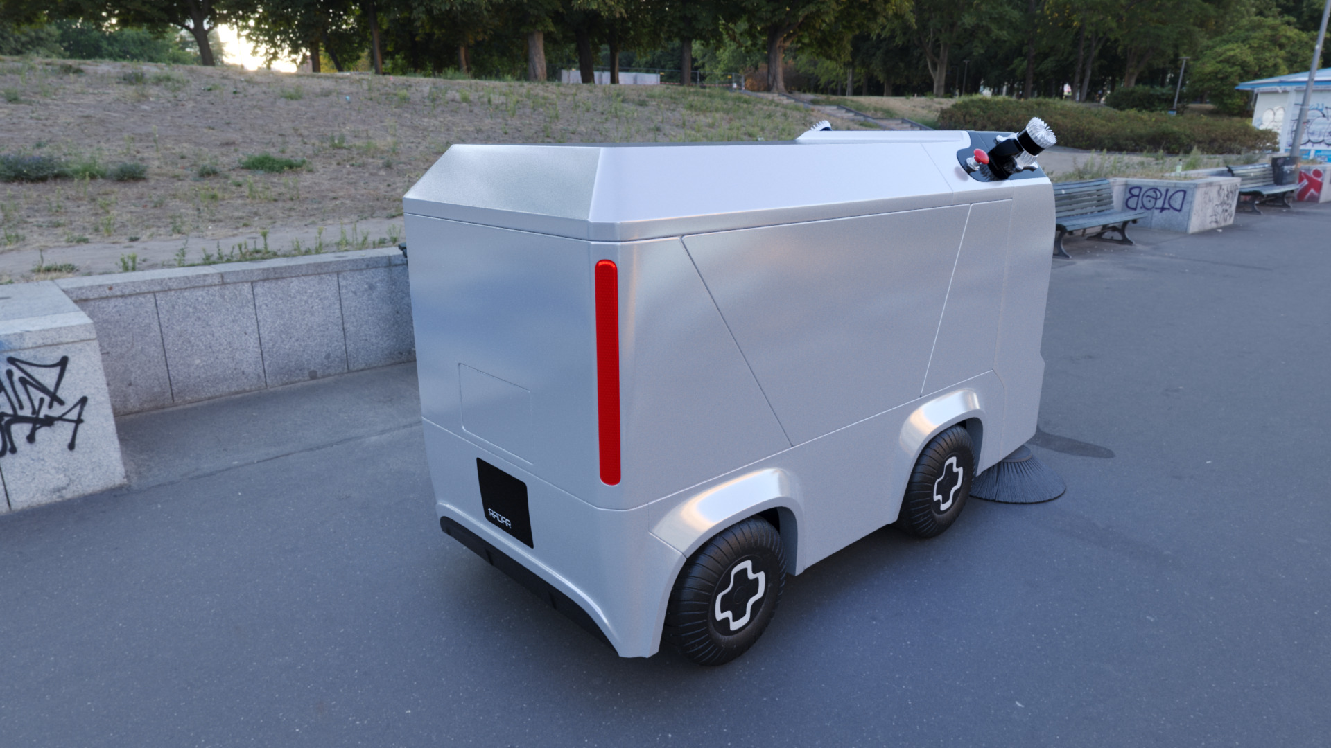 Robot street cleaner 3D model_4