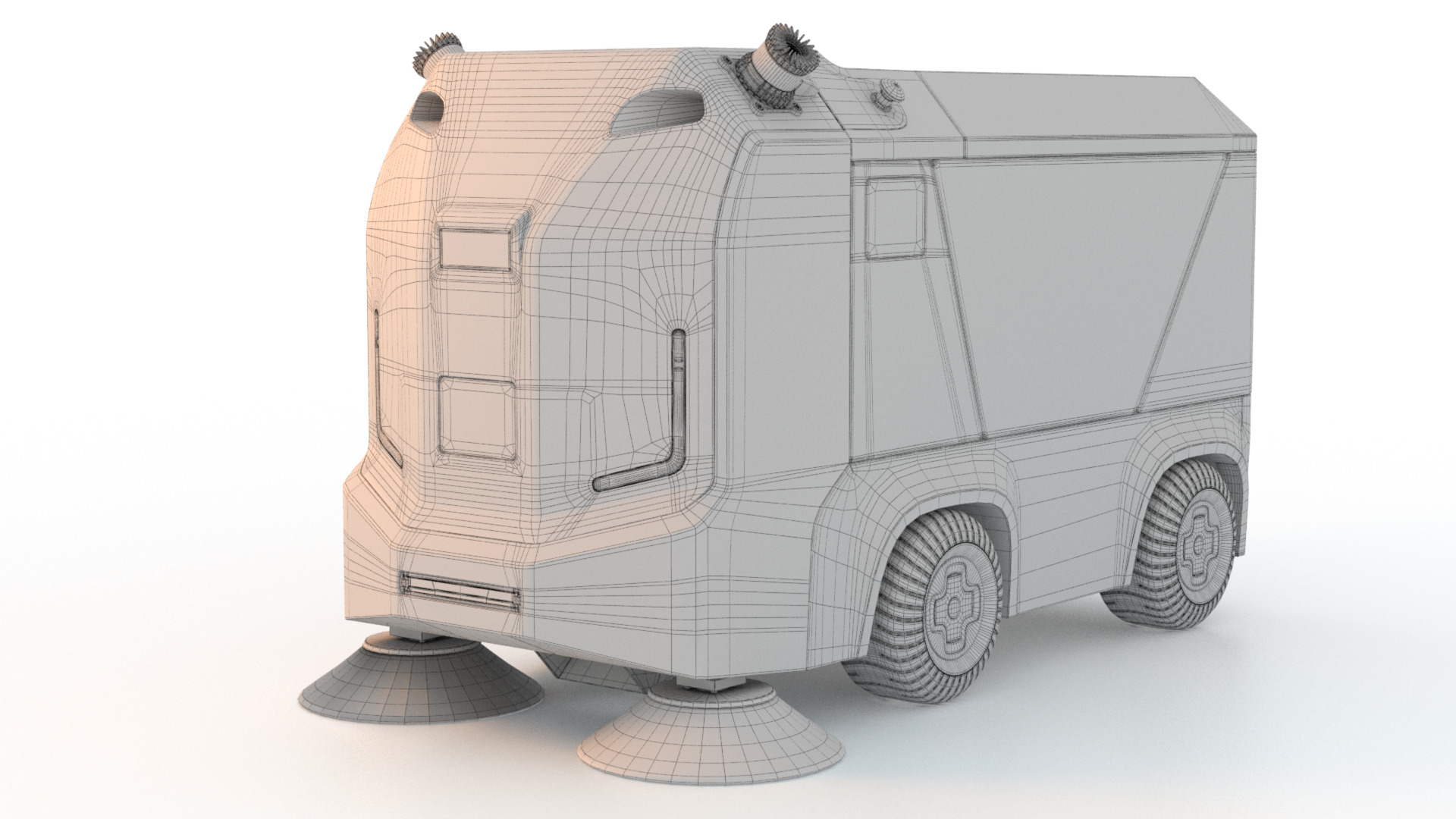 Robot street cleaner 3D model_8