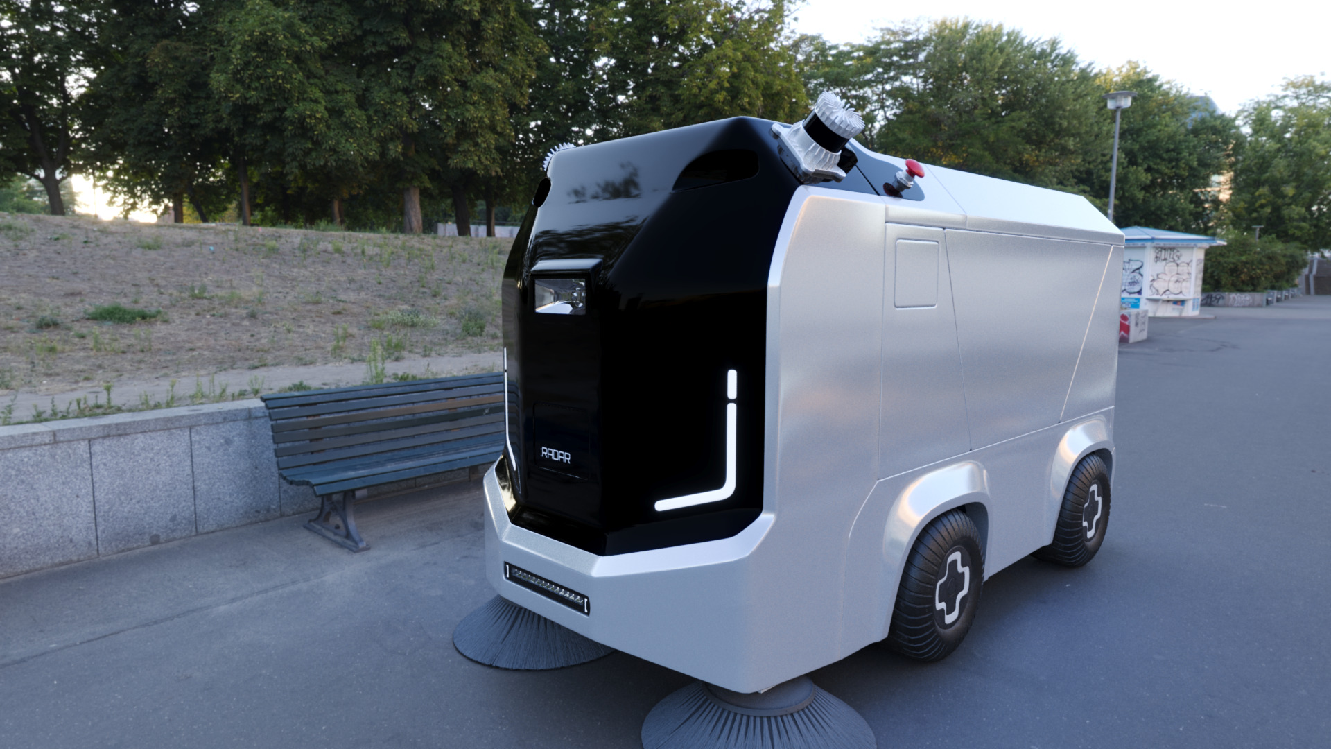 Robot street cleaner 3D model_5