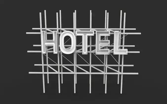 Vintage Hotel Signage   3D model
