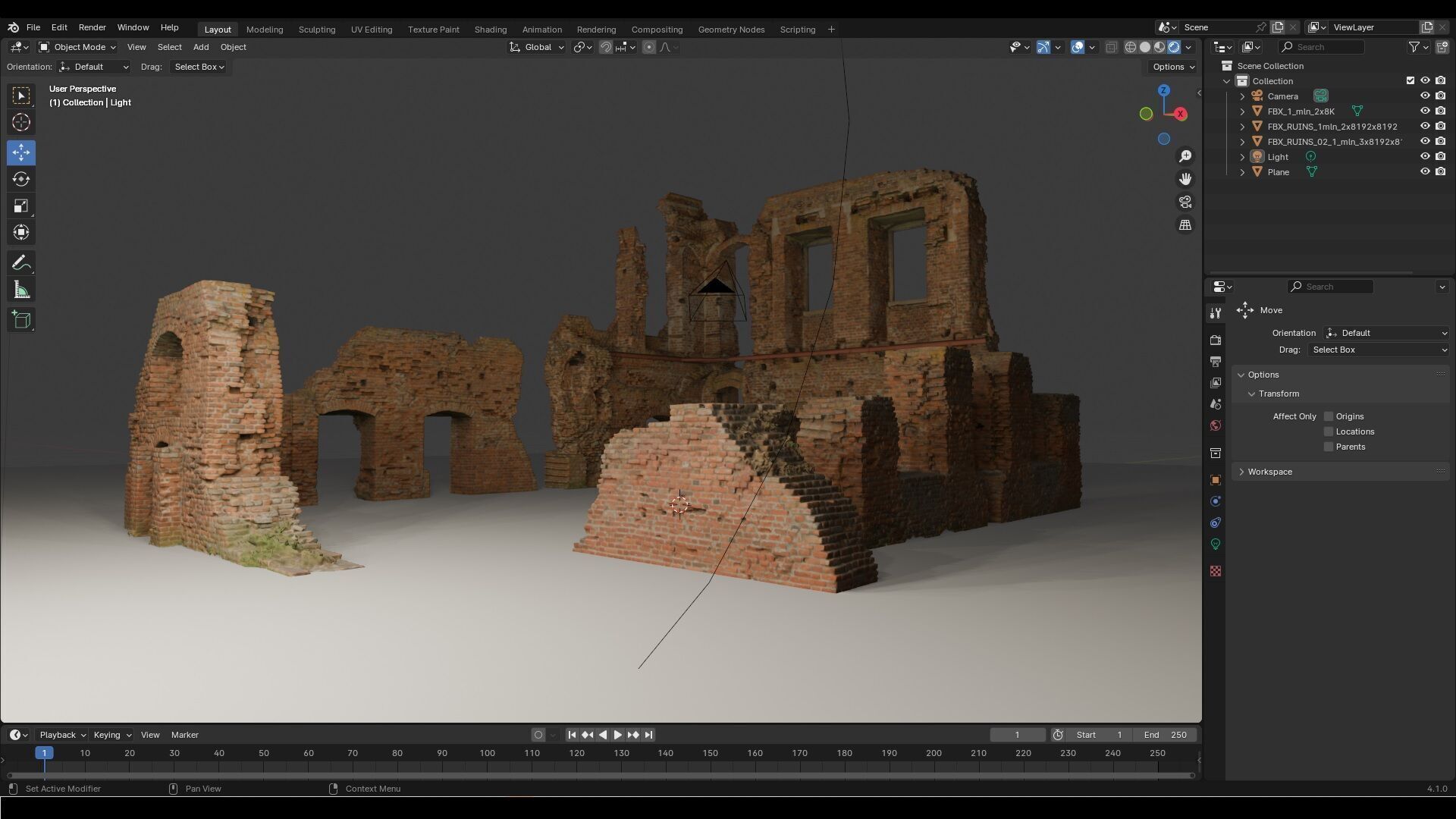 Ruins of the palace - package 3D model_10