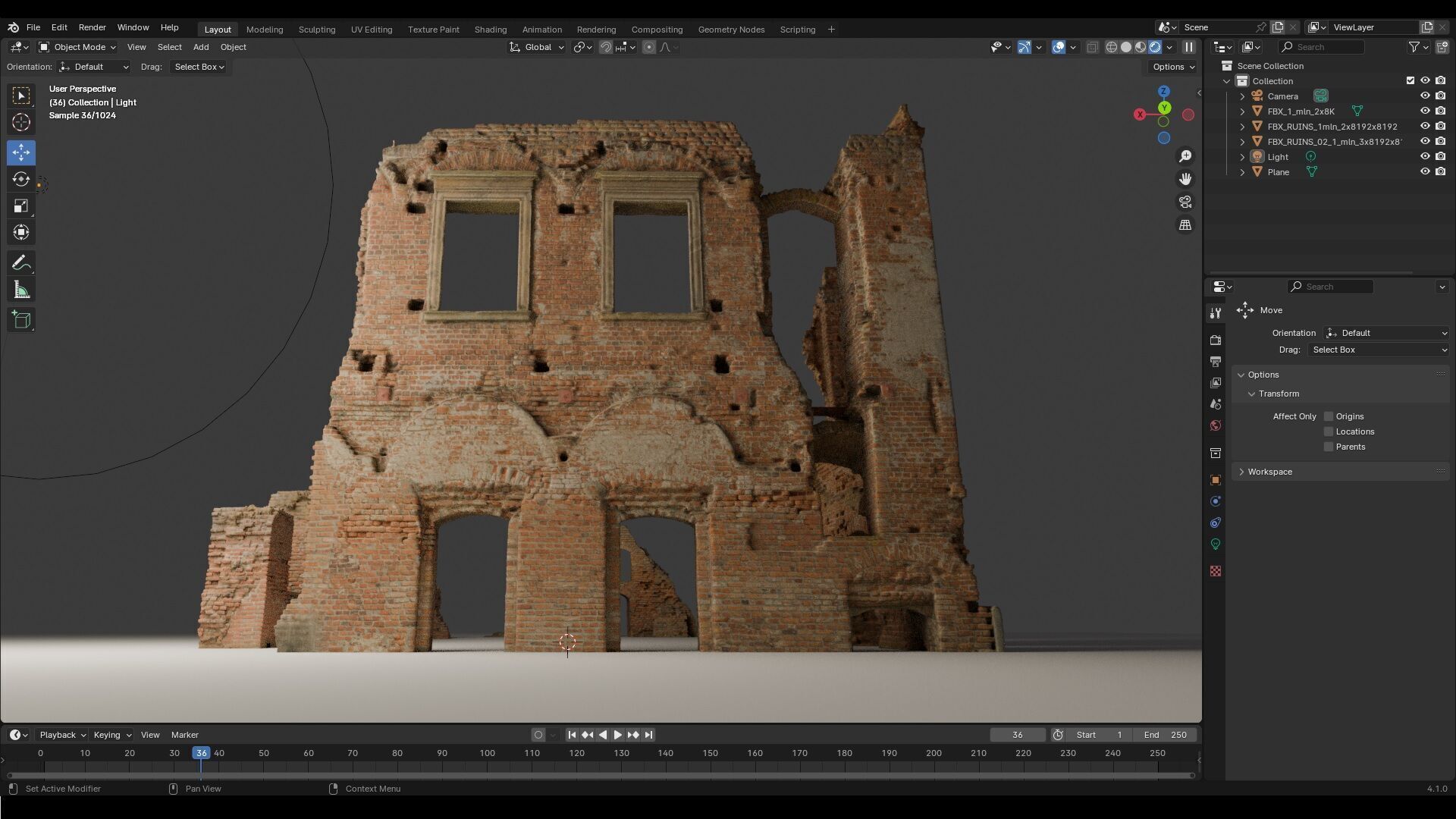Ruins of the palace - package 3D model_12
