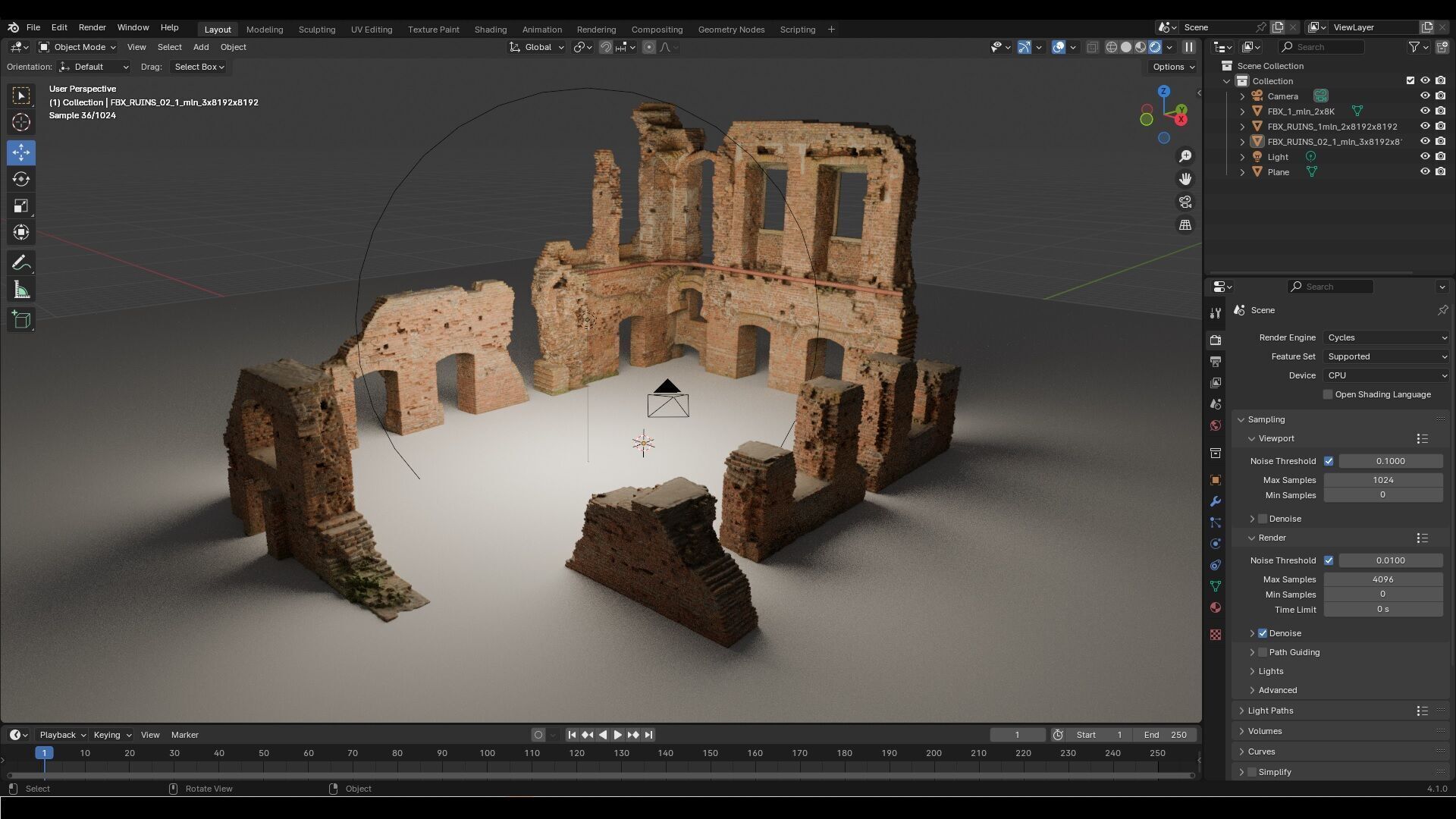 Ruins of the palace - package 3D model_7