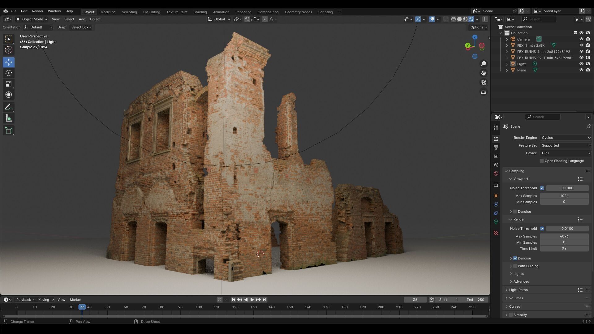 Ruins of the palace - package 3D model_9