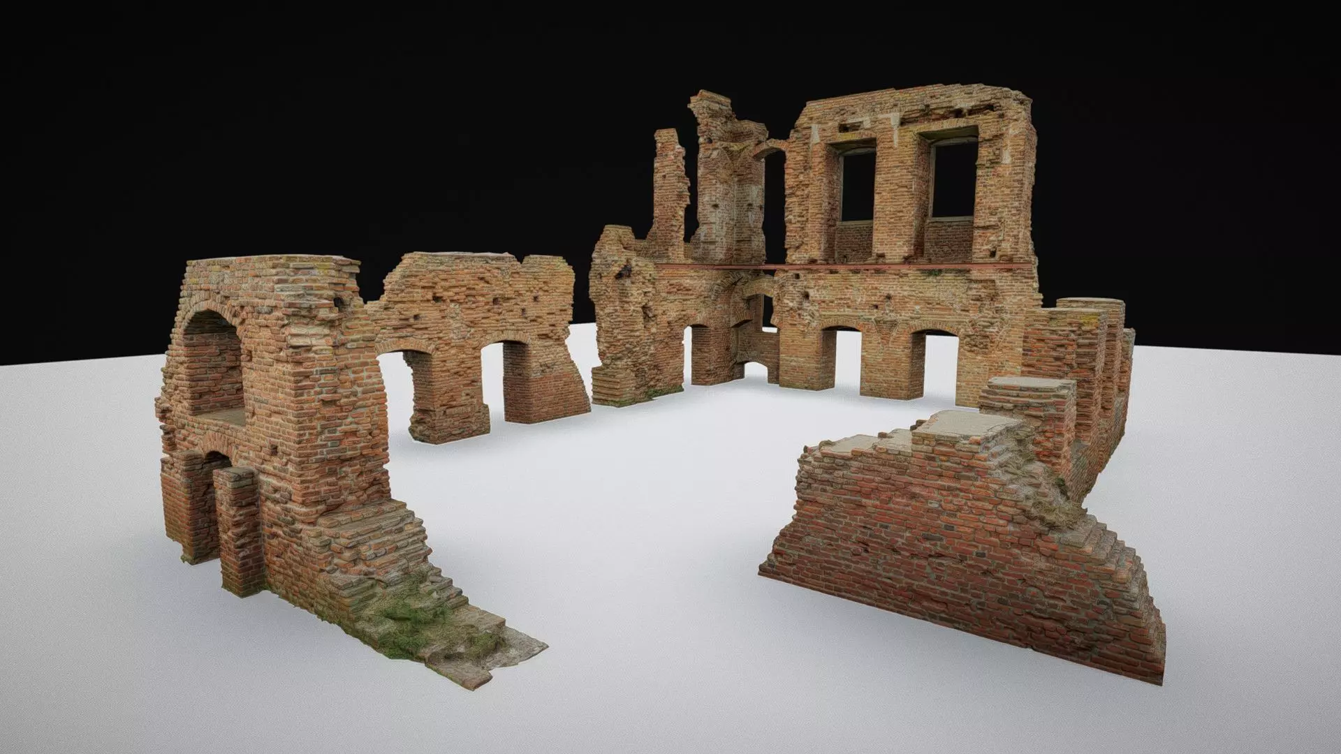 Ruins of the palace - package 3D model_0