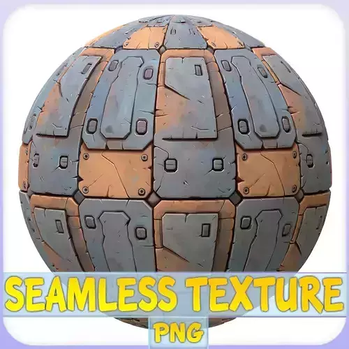 Stylized Metal Panels Seamless Texture