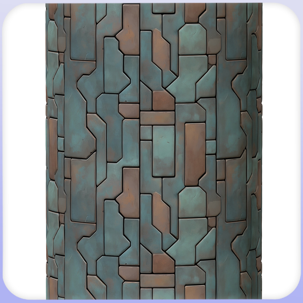 Stylized Metal Panels Seamless Texture Texture_2