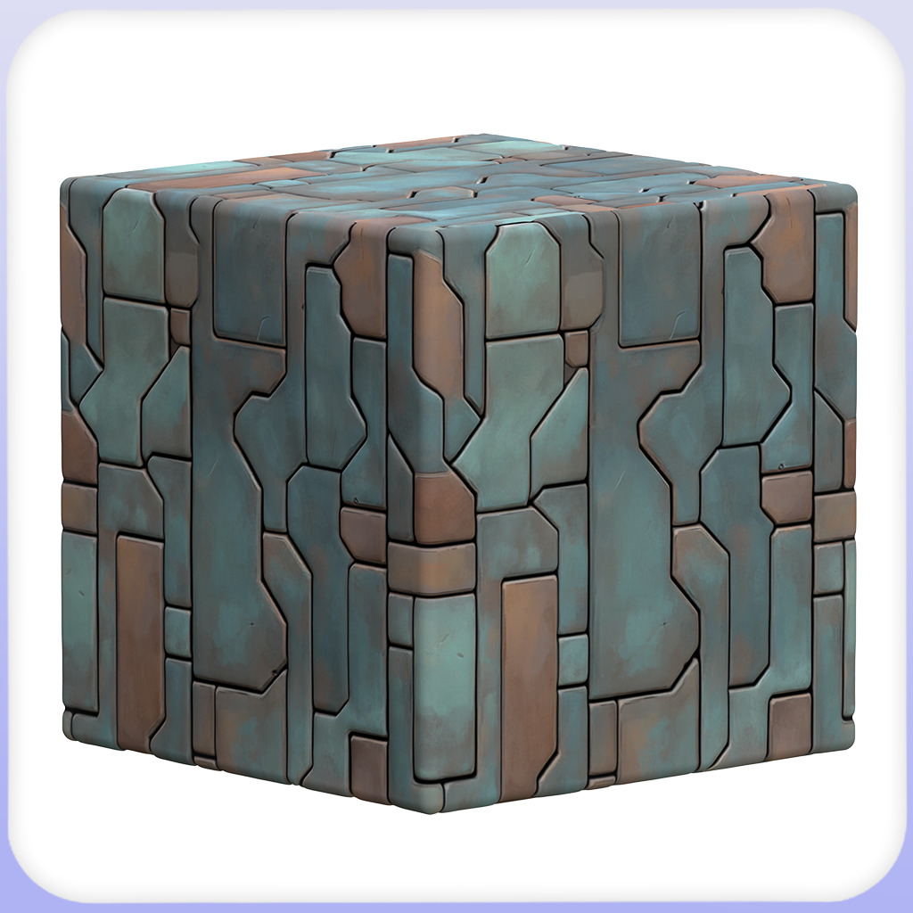 Stylized Metal Panels Seamless Texture Texture_3