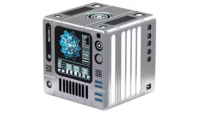 Futuristic Sci-fi Cyberpunk Mini Computer