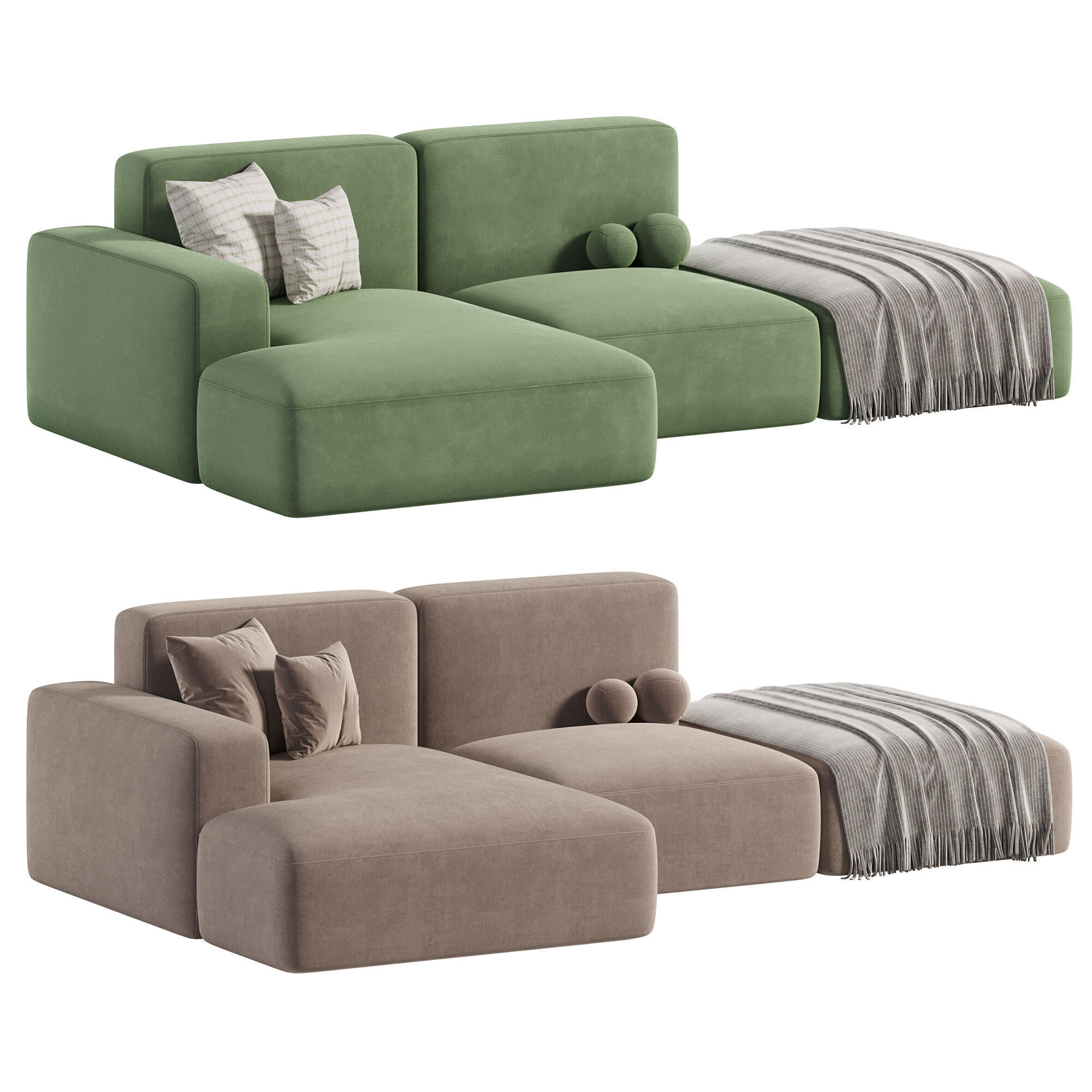 Kermit sofa by lavsit Low-poly 3D model_3