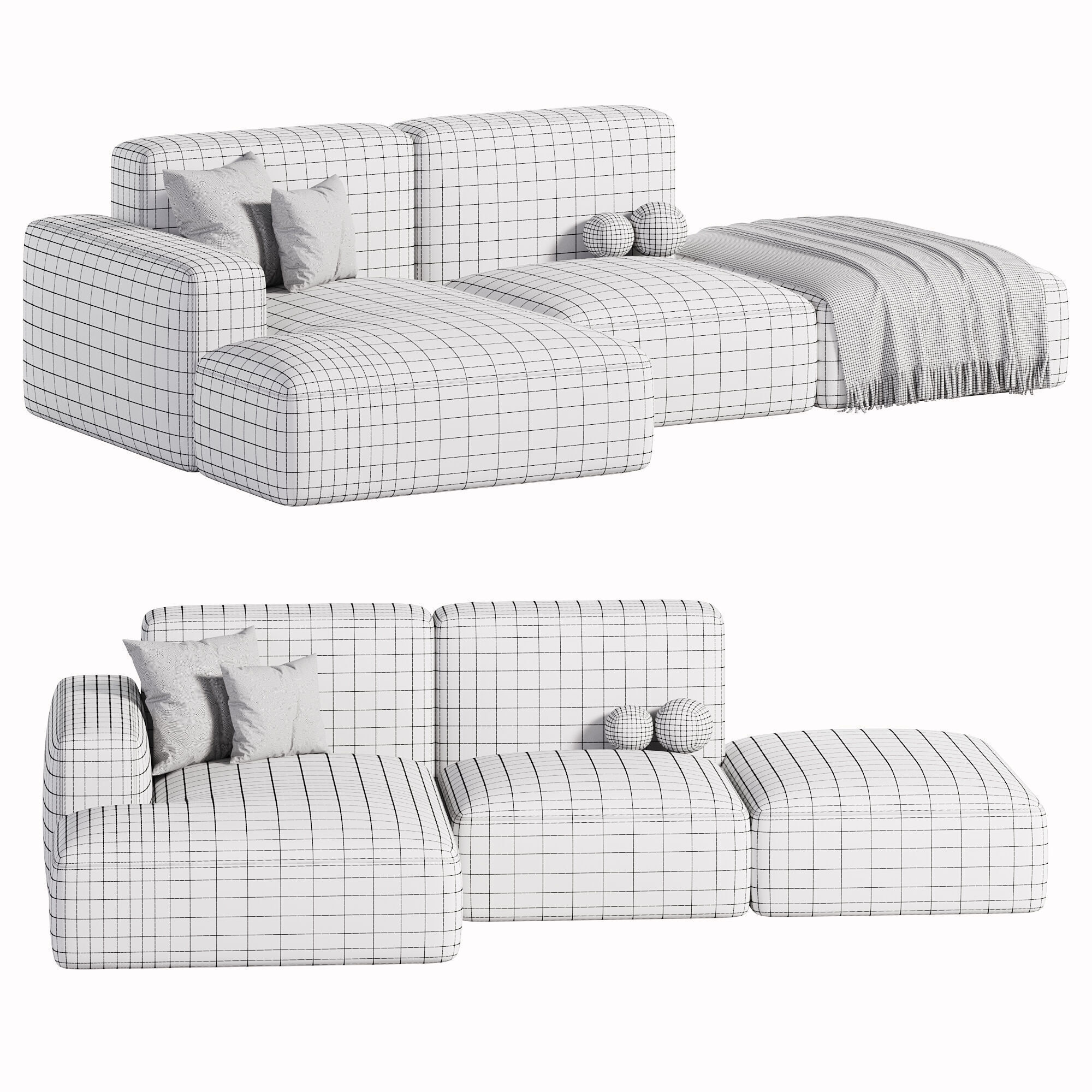 Kermit sofa by lavsit Low-poly 3D model_4