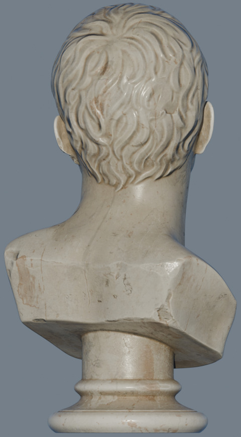 4K High Polly Ancient Roman Marble Statue 3D model_4