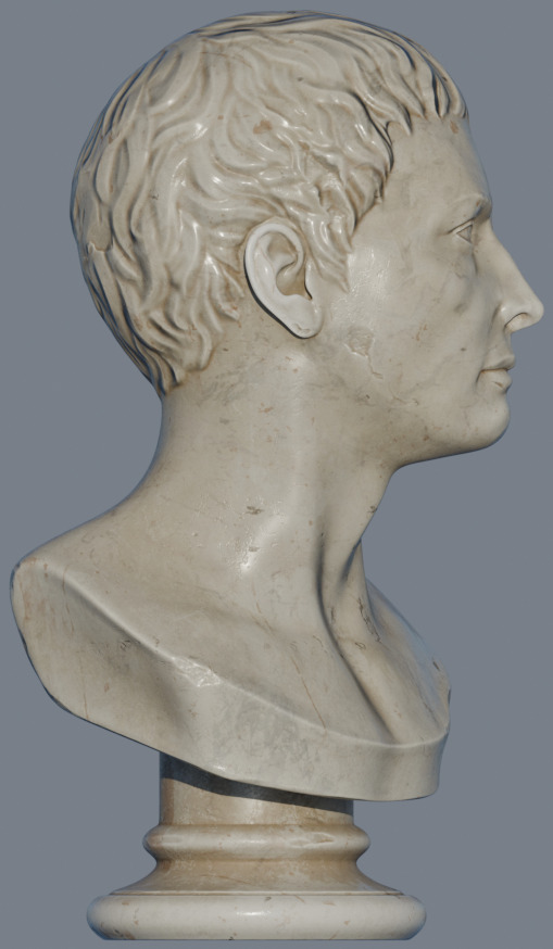 4K High Polly Ancient Roman Marble Statue 3D model_3