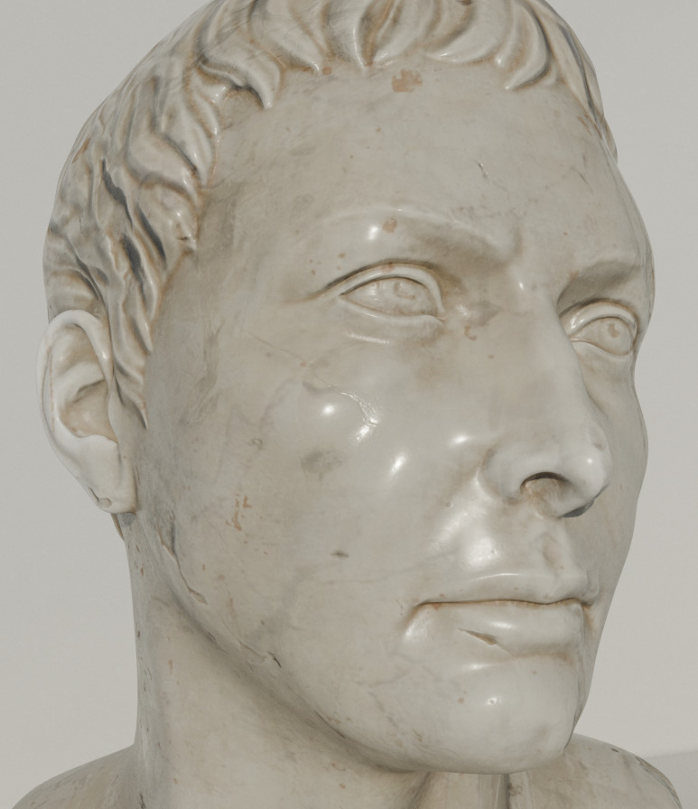 4K High Polly Ancient Roman Marble Statue 3D model_6