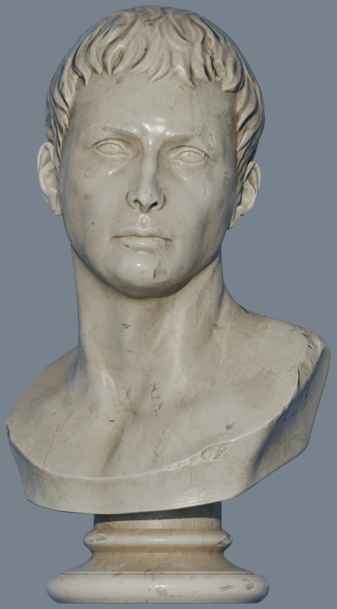 4K High Polly Ancient Roman Marble Statue 3D model_2