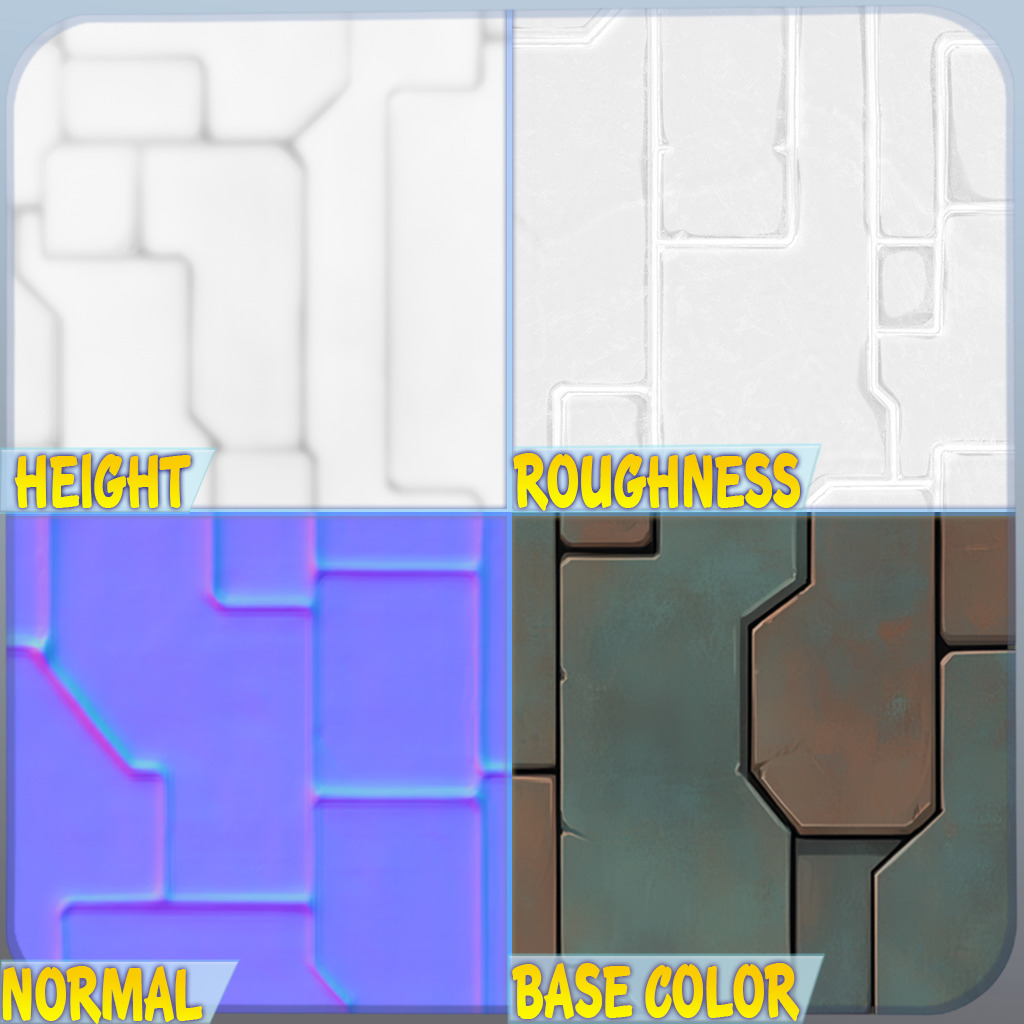 Stylized Metal Panels Seamless Texture Texture_1